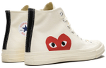 CDG x Converse Chuck Taylor All Star1970s hi Rei Kawakubo love joint non-slip wear-resistant balanced high-top canvas shoes for men and women the same style white and red