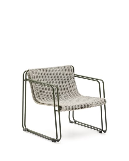 Кресло Maurina из оцинкованной стали зеленого цвета и серой веревки La Forma Испания