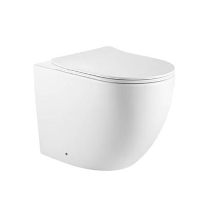 Унитаз ABBER Bequem AC1111TMW приставной белый матовый, безободковый, смыв торнадо