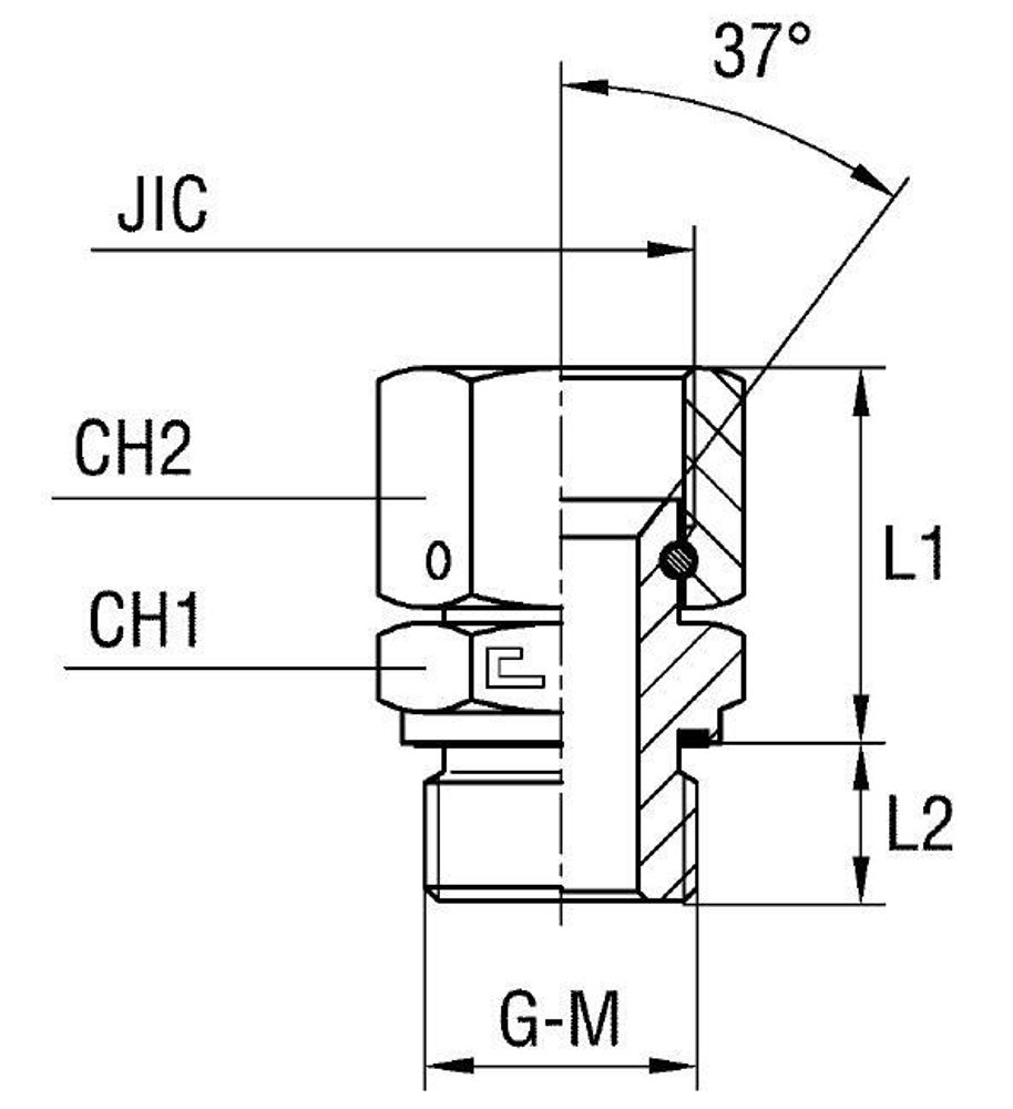 Штуцер FNE JIC 1.1/16&quot; BSP 3/4&quot;