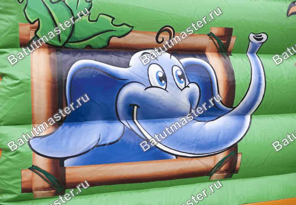 Коммерческий надувной батут "Тоннель паровозик-зоопарк"