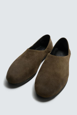 ZARA Х AARON LEVINE ЛОФЕРЫ ИЗ КОЖИ С ПОДОШВОЙ VIBRAM®, БРОНЗОВЫЙ