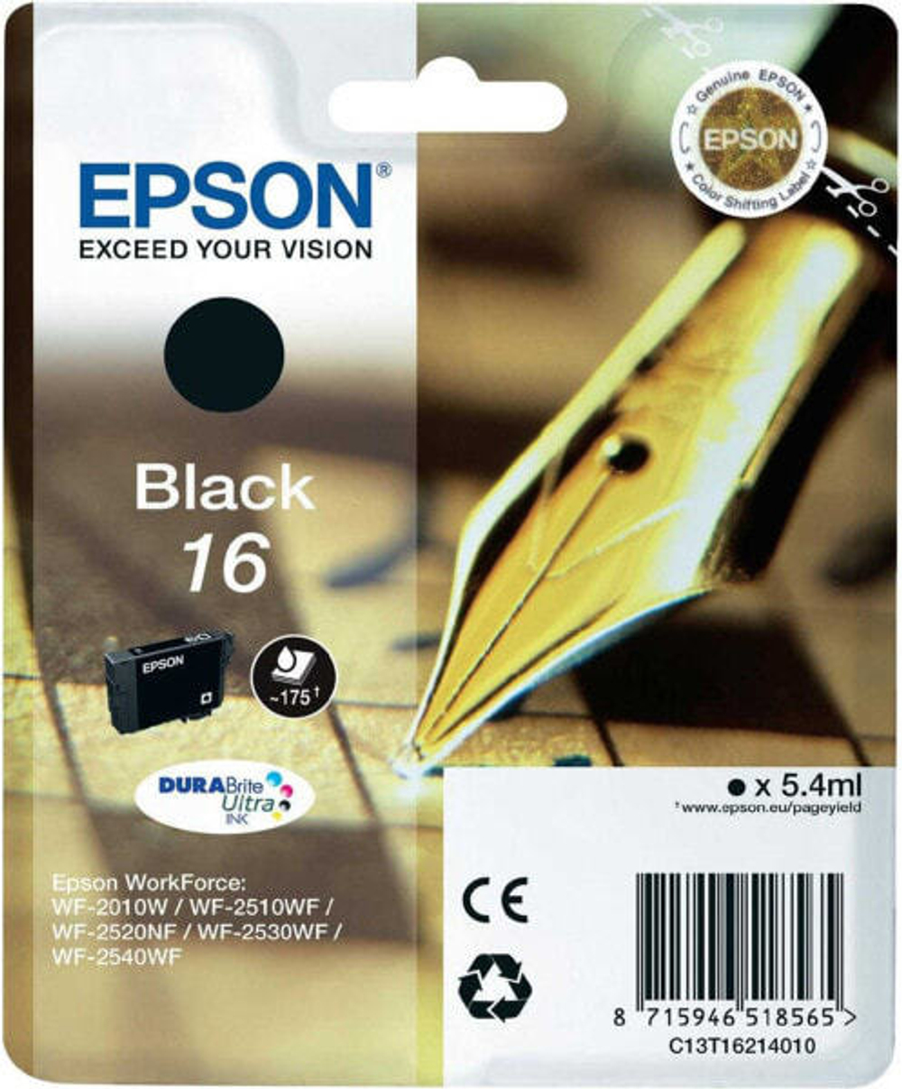 Картридж струйный черный 1 шт Epson 16 C13T16214010