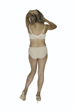 Телесный бюстгальтер с мягкой чашкой из кружева с «ресничками» (Размер: 75I) (Цвет: телесный)