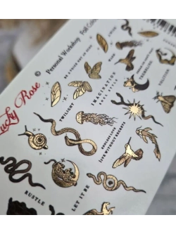 Lucky Rose Слайдеры наклейки для длинных ногтей Foil 074