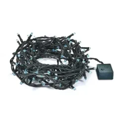 Светодиодная нить 300 холодных белых LED ламп, 30 м., 220В, 8 режимов, зеленый провод, Vegas (55072)