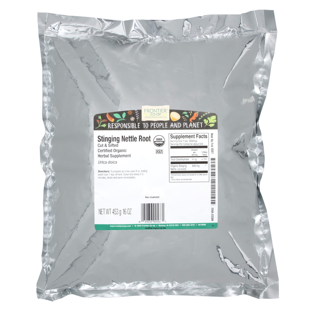 Frontier Co-op, Органический корень крапивы двудомной, разрезанный и просеянный, 453 г (16 унций)