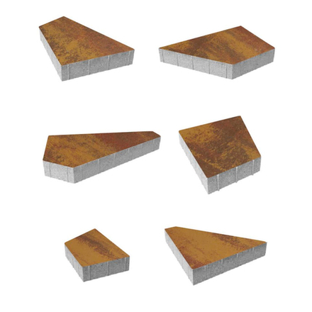 Тротуарная плитка ОРИГАМИ - Листопад гладкий Осень, комплект из 6 видов плит