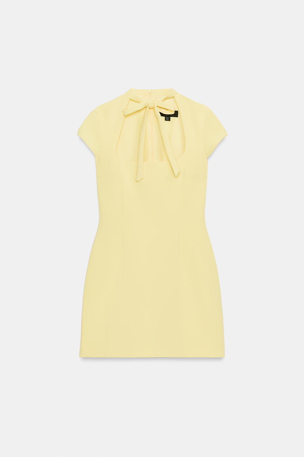 ZARA КОРОТКОЕ ПЛАТЬЕ С ЗАВЯЗКАМИ, ЖЕЛТЫЙ