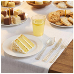 Столовые приборы в золотом цвете с блеском, 24 шт