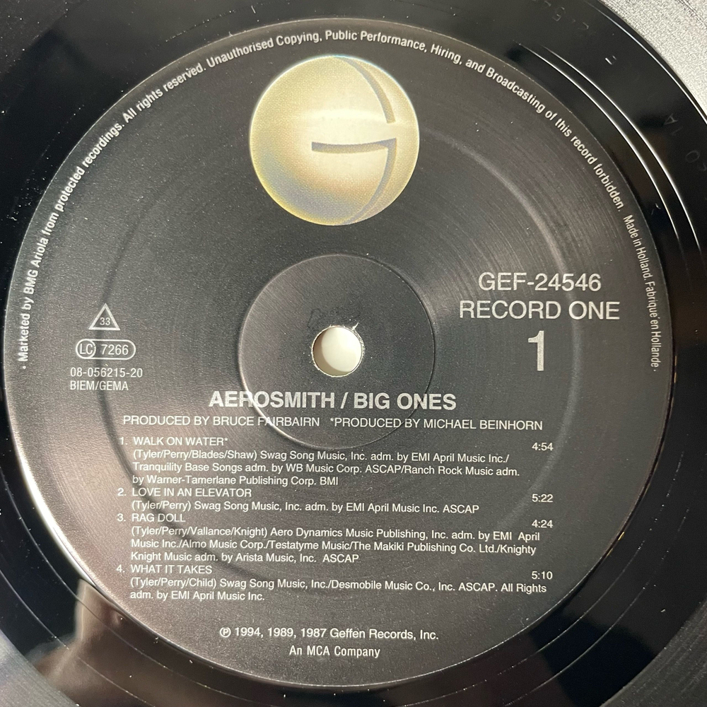 Винтажная виниловая пластинка LP Aerosmith Big Ones (Нидерланды 1994)