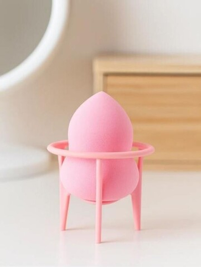 Спонж для макияжа с подставкой-держателем (спонж 4х4х6,5 см)