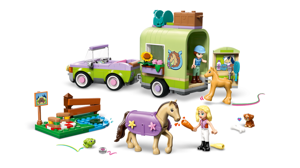 Конструктор Лего Френдс Лошади и трейлер 42695 | LEGO Friends Horse & Baby Foal Trailer | игровой набор 279 деталей 7+