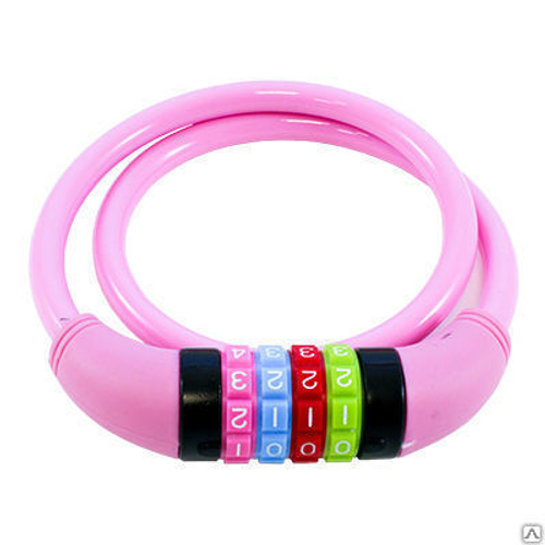 Замок навесной с тросом Авангард  ВС-Т10К  Розовый  Техно  пинк кодовый (650мм)  /7328