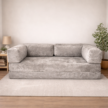 Диван бескаркасный светло-серый