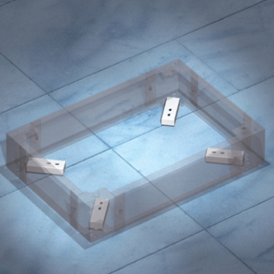 Комплект пластин для УСТАРЕВШИХ цоколей R5ZE к полу, 1 упаковка - 4шт.