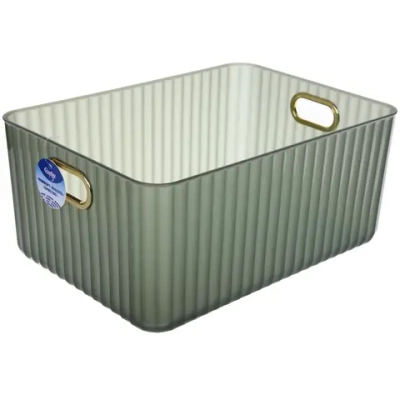 Корзина для хранения с крышкой «ЭЛГАТТ», цвет темно-серый, 36*26*16,5см (лейбл Селфи)