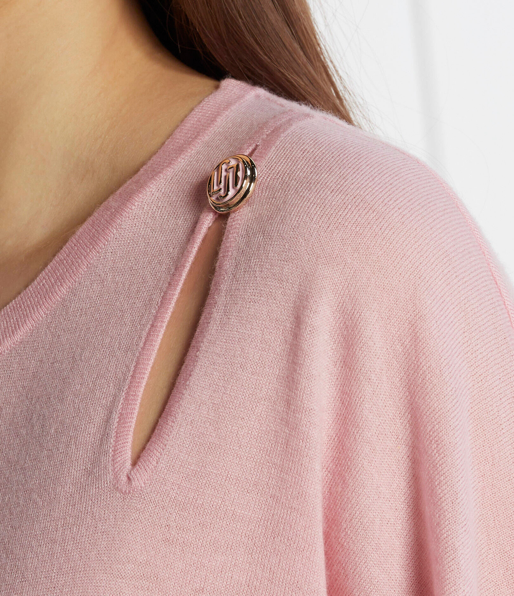 Хлопковый свитер Liu Jo - розовый(CA4115 MA63O)