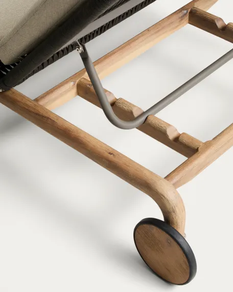 Шезлонг Alipa из массива акации и веревки темно-серого цвета