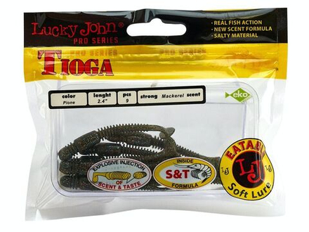 Виброхвосты съедобные LJ Pro Series TIOGA 2.4in (06.20)/F08 9шт.