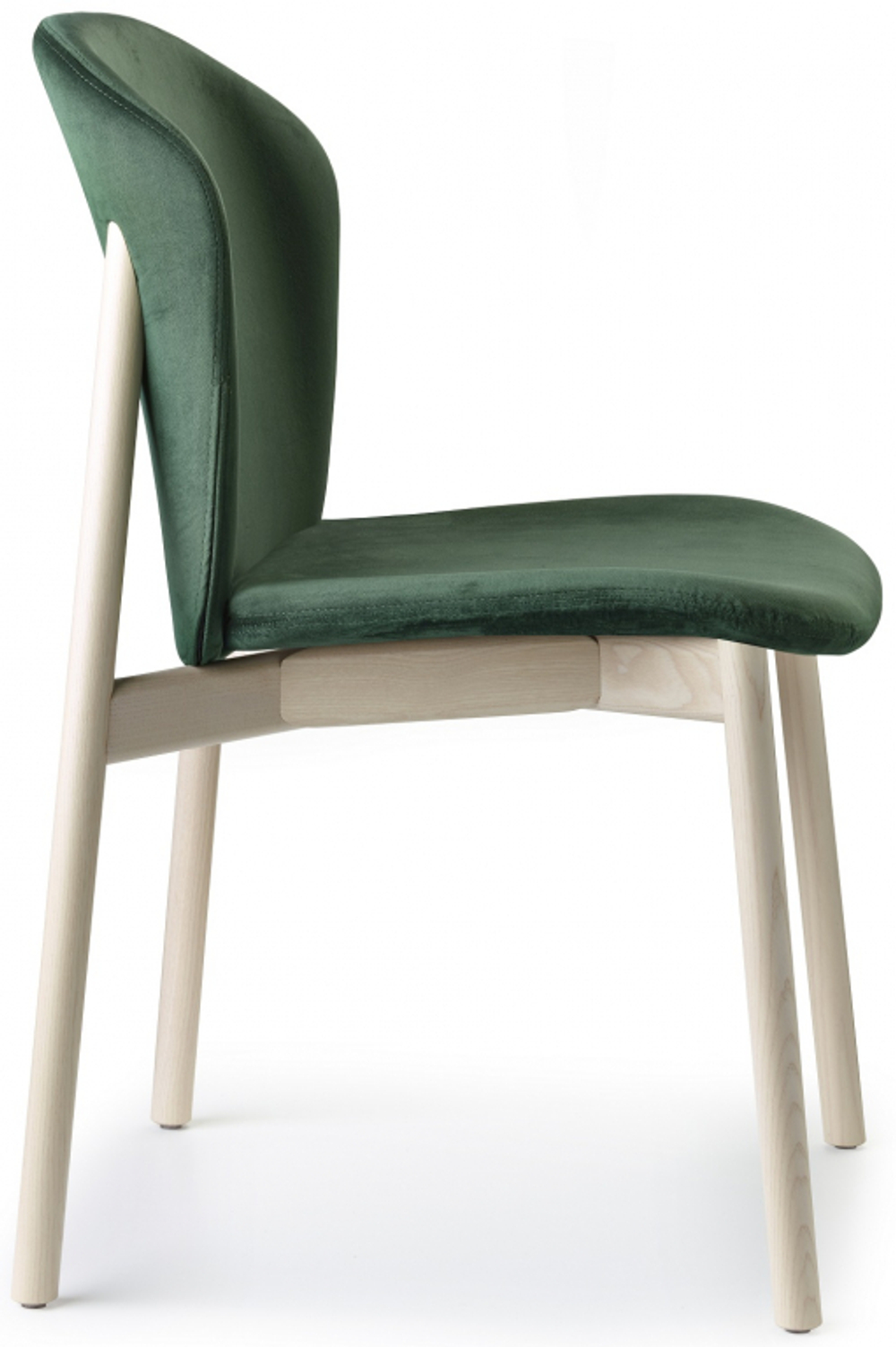 Стул деревянный с обивкой Scab Design Natural Finn, белый ясень, зеленый