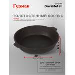 Жаровня чугун, 26 см, с двумя ручками, Гурман, DavrMetall, индукц