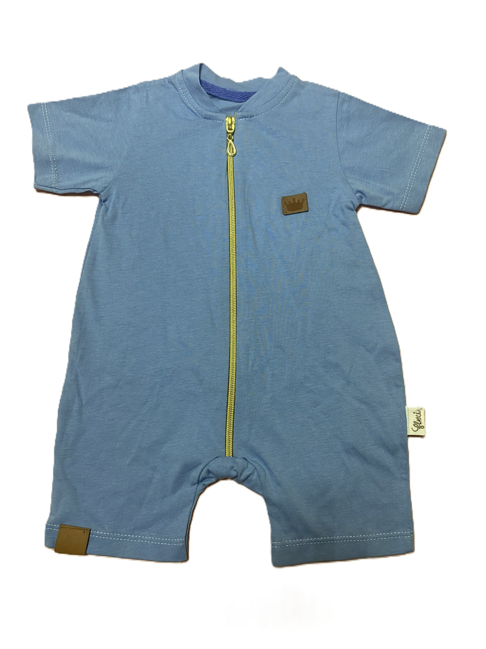 Песочник для мальчика голубой на молнии Flexi произ -во Турция из 100% хлопка на рост 68 см