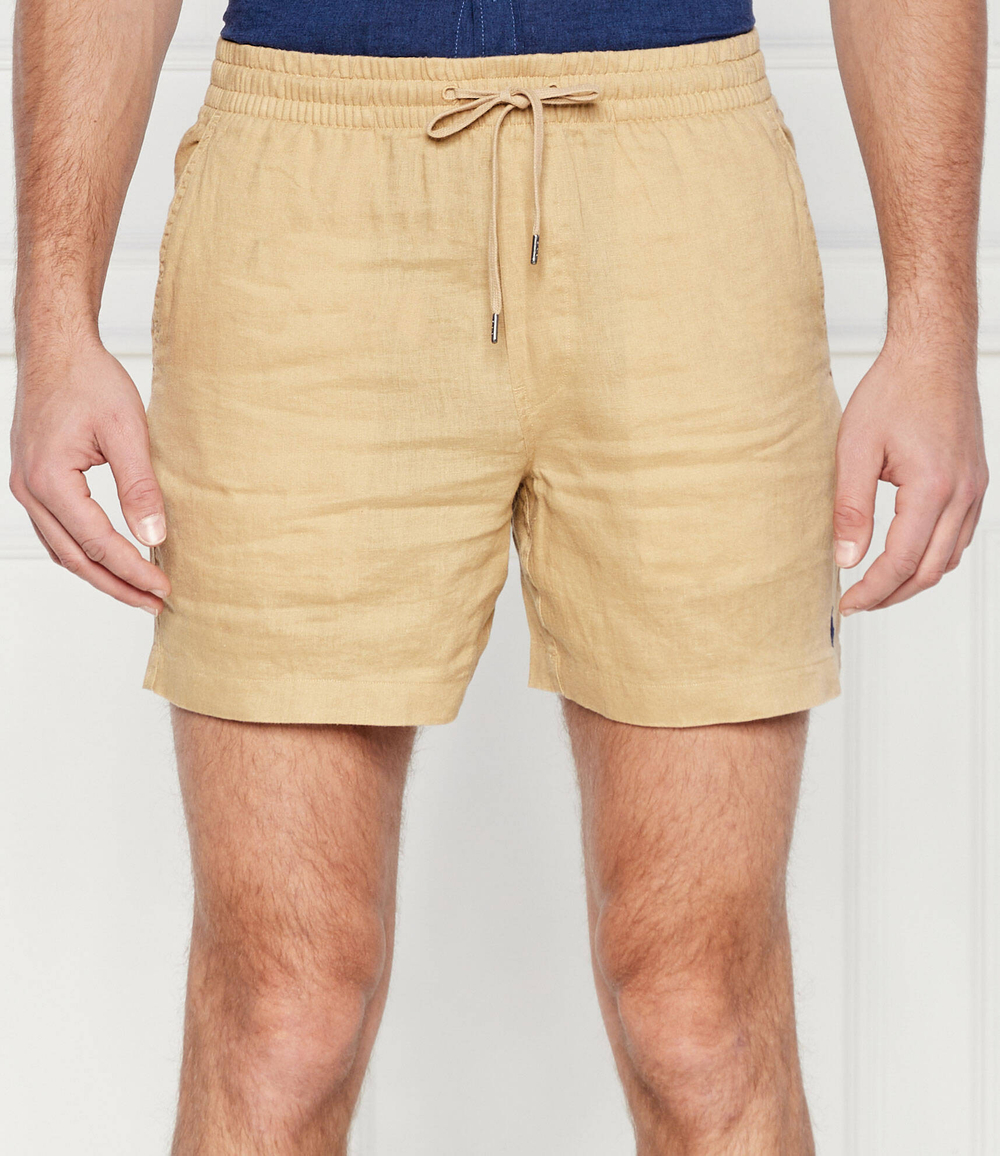 Льняное шорты POLO RALPH LAUREN - бежевый(710901802)
