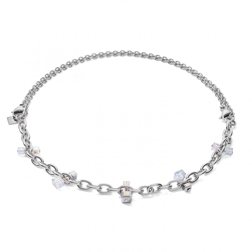 Колье-трансформер Coeur de Lion Crystal-Silver 5063/10-1817 цвет прозрачный