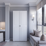 Шкаф 2-х створчатый Софт ШК-01 белый/эмаль белая F26