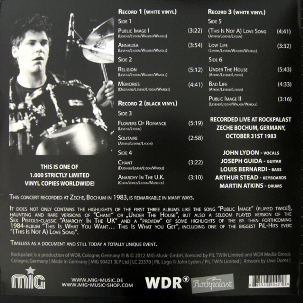 Public Image Limited / Live At Rockpalast 1983 (Limited Edition)(Coloured Vinyl)(2LP+12" Vinyl)