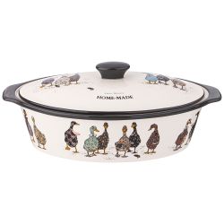 ФОРМА ДЛЯ ЗАПЕКАНИЯ С КРЫШКОЙ "FAMILY FARM" ОВАЛЬНАЯ 3,2 Л 37,5Х22Х15,5СМ