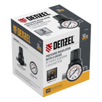 Регулятор давления с манометром R1500, 12 бар, 1/4" Denzel