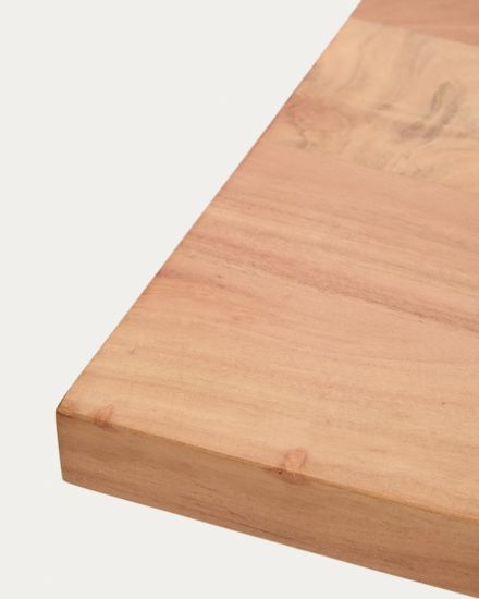 Скамейка Uxue из массива акации с черными стальными ножками, 160 x 45 см