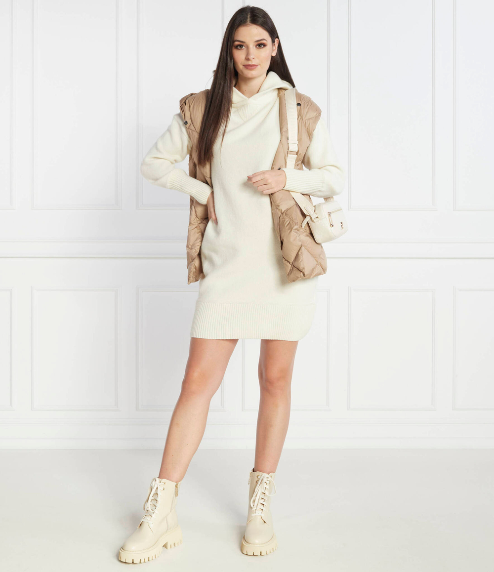 Хлопковое платье Faila BOSS BLACK - кремовый(50501641)