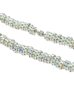 Колье крупные металлические элементы с ,белыми циркониями