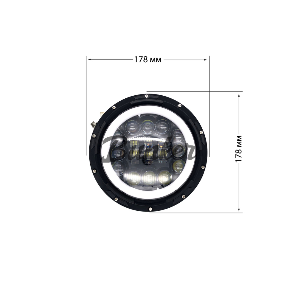 Диодные фары Лада Нива (15 Led + круг ДХО)