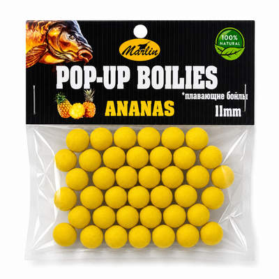 Бойлы Насадочные Плавающие "POP-UPS" в пакете №11 (20гр). Ананас