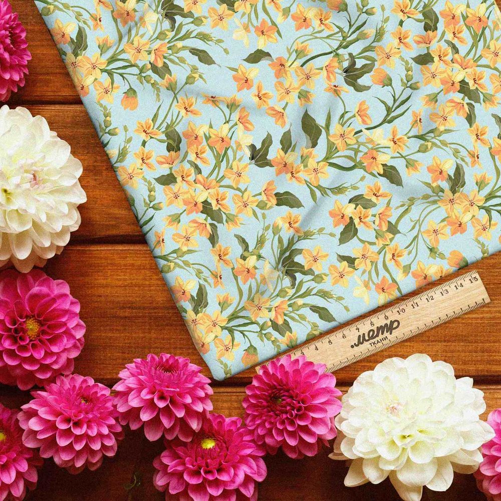 Ткань бязь цветочные переплетения