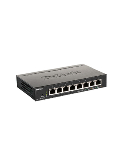 D-Link DGS-1100-08PV2/A4A Настраиваемый L2 коммутатор с 8 портами 10/100/1000Base-T (8 портов PoE 802.3af/at, PoE-бюджет 64 Вт)