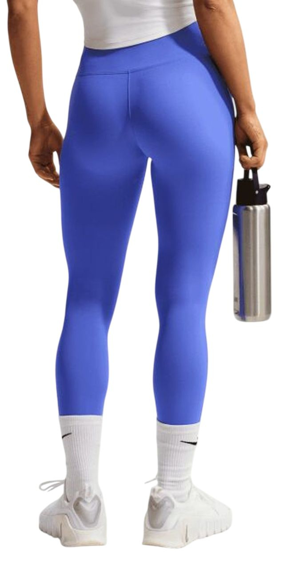 Женские леггинсы Nike One Seamless Front High Waisted Full Length - sapphire/white