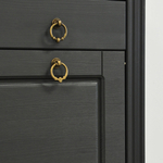 Обувница для прихожей, 87х21х133, Неаполь, закрытая, 2 двери 1 ящик, из массива дерева, серый, Dipriz