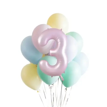 Букет с цифрой "Макарунс с розовой цифрой"