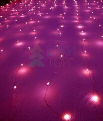 Светодиодный занавес Роса 1.6*1.6 м., 256 розовых LED ламп, прозрачный провод, Beauty Led (Curtain 256-10-P)
