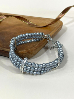 Браслет жемчужный с фианитами