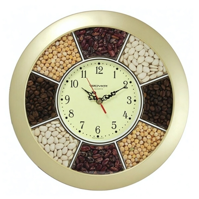 Часы настенные, модель 01, D 290мм, стекло минеральное, пластиковый обод, цвет-золото Засыпка – сыпу