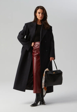 Юбка миди из экокожи