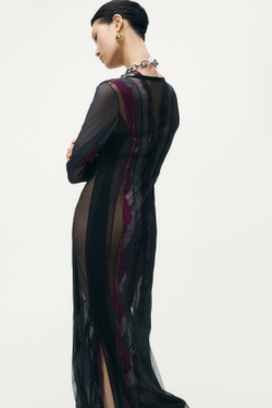 H&M - Glenn Martens Многослойное платье в сеточку, черный