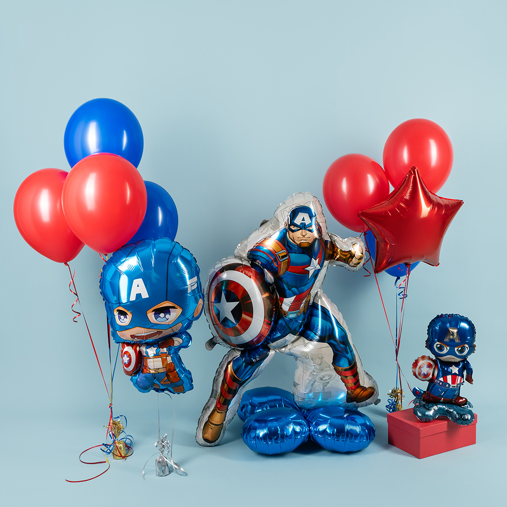 Фольгированный шар-фигура на подставке «Мститель Капитан» AIR, 150 см