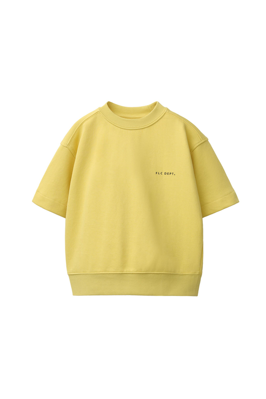 ZARA ТОЛСТОВКА С КОРОТКИМИ РУКАВАМИ И РЕЛЬЕФНОЙ НАДПИСЬЮ, ЖЕЛТЫЙ